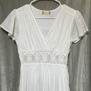Altar'd State WhiteTextured Mini Dress